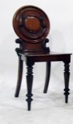 19th century mahogany hall chair with carved mould