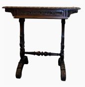 19th century rectangular top rosewood side table w