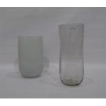 Henry Dean clear glass vase of oval slightly waist