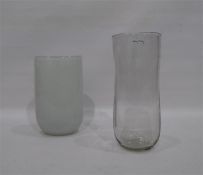 Henry Dean clear glass vase of oval slightly waist