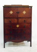 Mid 20th century linen cabinet with inlaid mother-