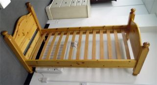 Modern pine single bed with solid tail and headboa