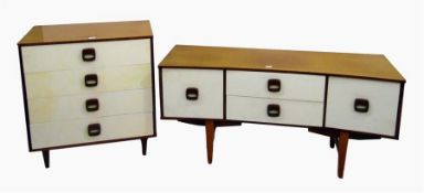 Mid 20th century curved dressing table, two drawer