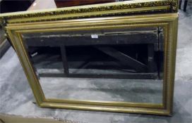 Rectangular bevelled plate moulded gilt framed wal