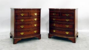 Pair of reproduction yew veneered and crossbanded