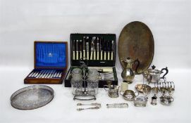 Quantity of assorted silver plate including a boxe