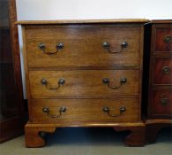 Georgian-style oak music cabinet with hinged top a