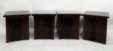Two pairs of three-drawer bedside chests (4)