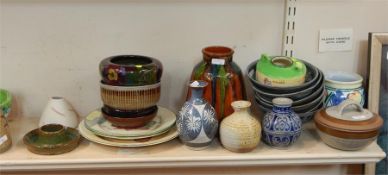 Quantity of 20th century studio pottery to include