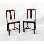 Pair of circa 1930's dining chairs and a black sof