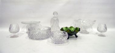 Quantity of cut glassware including ship's decante