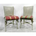 Pair of Lloyd Loom style conservatory chairs, whit