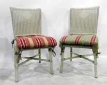 Pair of Lloyd Loom style conservatory chairs, whit