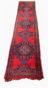 Persian style wool runner, red ground , 325 cm x 70 cm