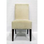 Set of eight square-back upholstered dining chairs