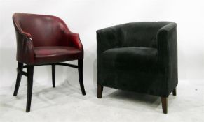 Upholstered tub chair and a soft faux-leather upho