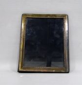 Silver rectangular photograph frame with bead bord
