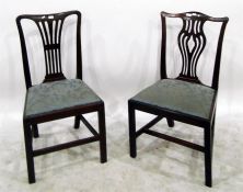 Pair of 19th century mahogany framed chairs with p