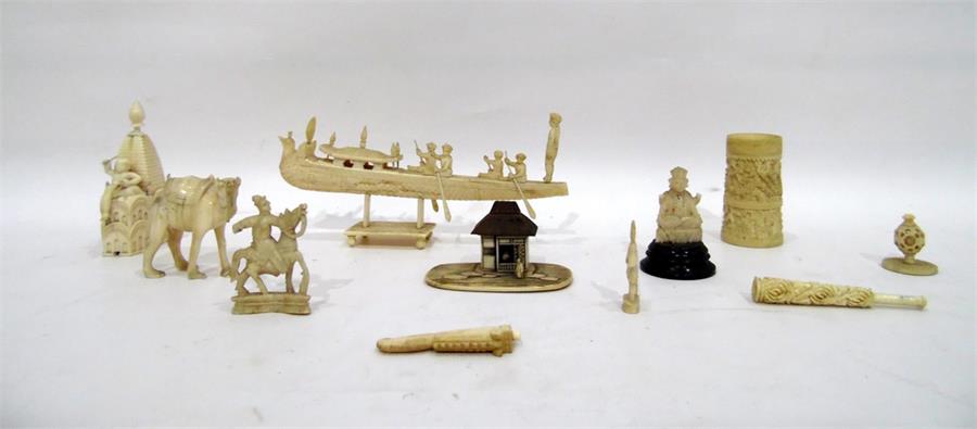 Quantity of carved ivory pieces to include model c