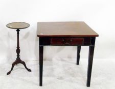 Mahogany tripod wine table and a square mahogany o