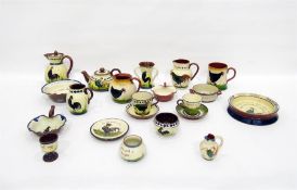 Quantity of West Country pottery motto ware, predo