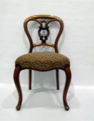 Set of six Victorian style walnut dining chairs with c