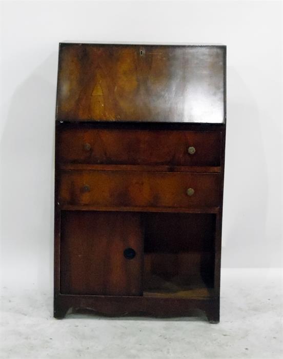 Mid 20th century bureau, the fall over two drawers