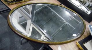 Large oval mirror within a wooden painted frame, 7