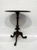 Victorian oval, burr walnut, line inlaid tripod ta