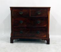 19th century walnut chest of two short and two lon
