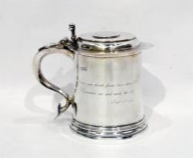 17th century style silver lidded tankard with foli