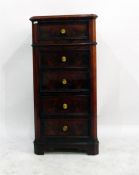 Late 19th century mahogany five drawer pedestal ch