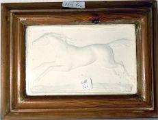 Plaster plaque, showing galloping horse, 11 x 7.5