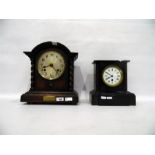 Victorian slate mantel clock and a circa 1920's oa