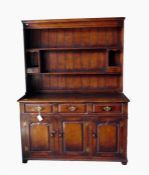 19th century oak dresser, the upper section having