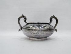 Victorian silver two-handled sugar bowl, London 18
