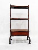 19th century rosewood three-tier whatnot fitted a