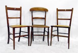 Three various early 20th century cane seated chair