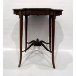 Edwardian mahogany shaped, line inlaid and satinwo