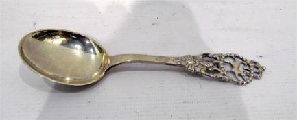 Single continental spoon with pierced and embossed