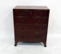 Reproduction mahogany and crossbanded chest of two