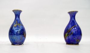 Pair of Wedgwood blue lustreware baluster-shaped v