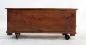 20th century elm blanket box with iron carrying ha