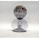 Victorian glass wig stand of baluster form with pa