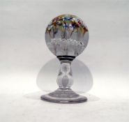 Victorian glass wig stand of baluster form with pa