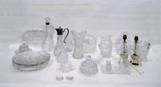 Quantity of cut glassware including baskets, jugs,