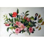 Watercolour drawing  Still life of roses, indistin