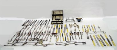 Quantity of assorted EPNS flatware and other items