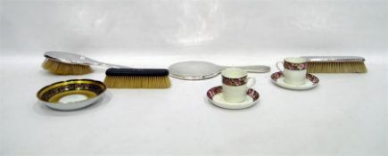 George V silver-backed dressing table set of three