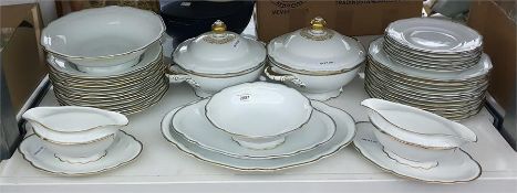 Weimar part dinner service, white ground with gilt